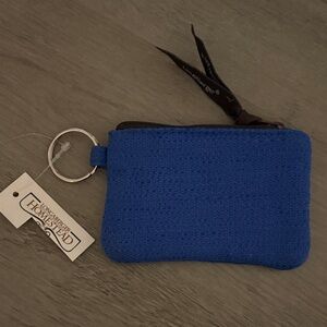 Longaberger Blue Coin Pouch with Keyring